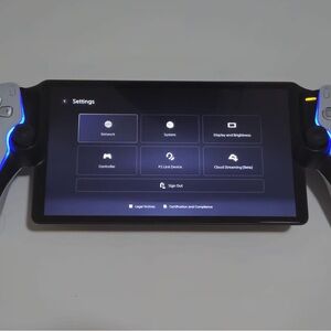 Gaming Console with Dual Controllers - Black and Blue